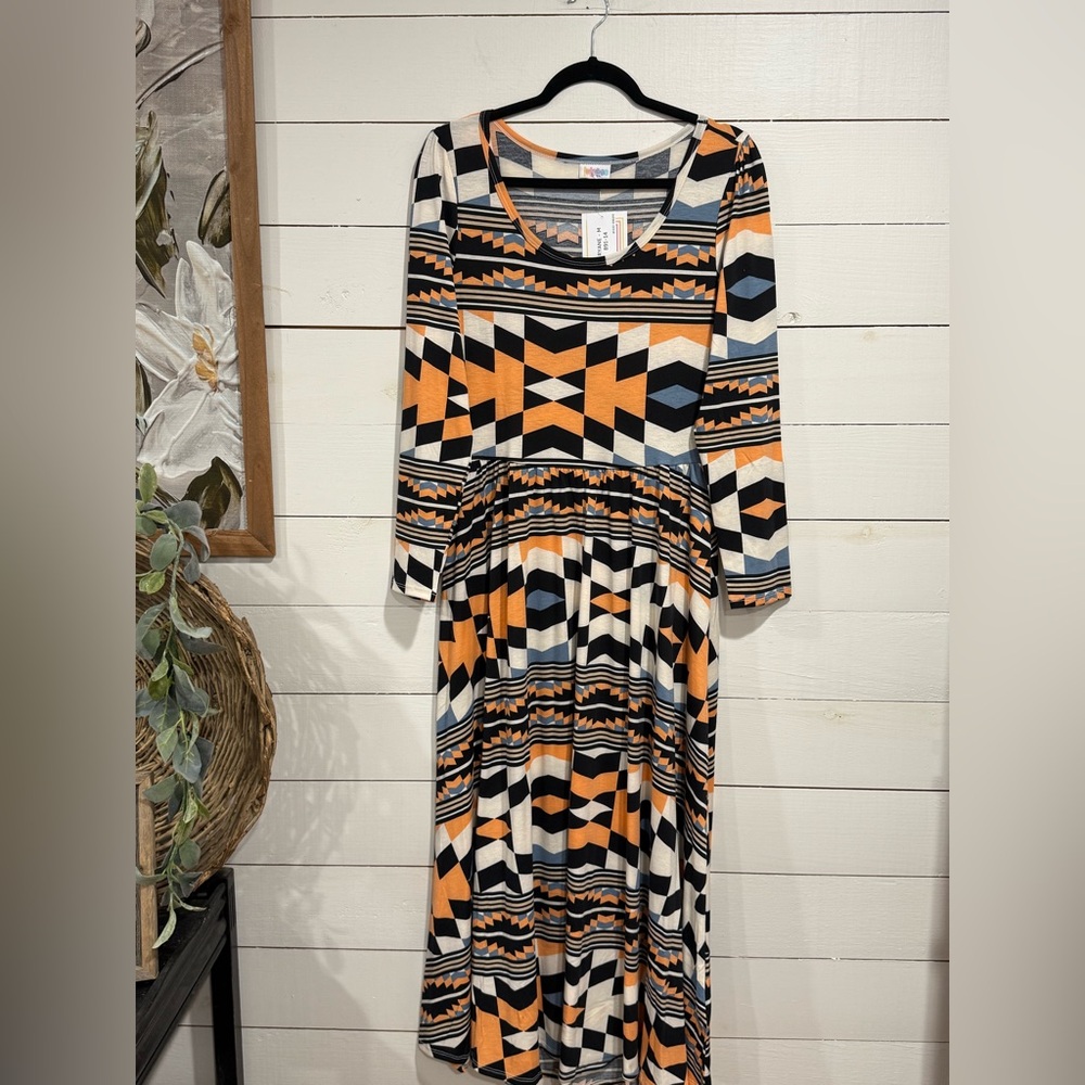 LuLaRoe Ryane Dress Aztec Pattern